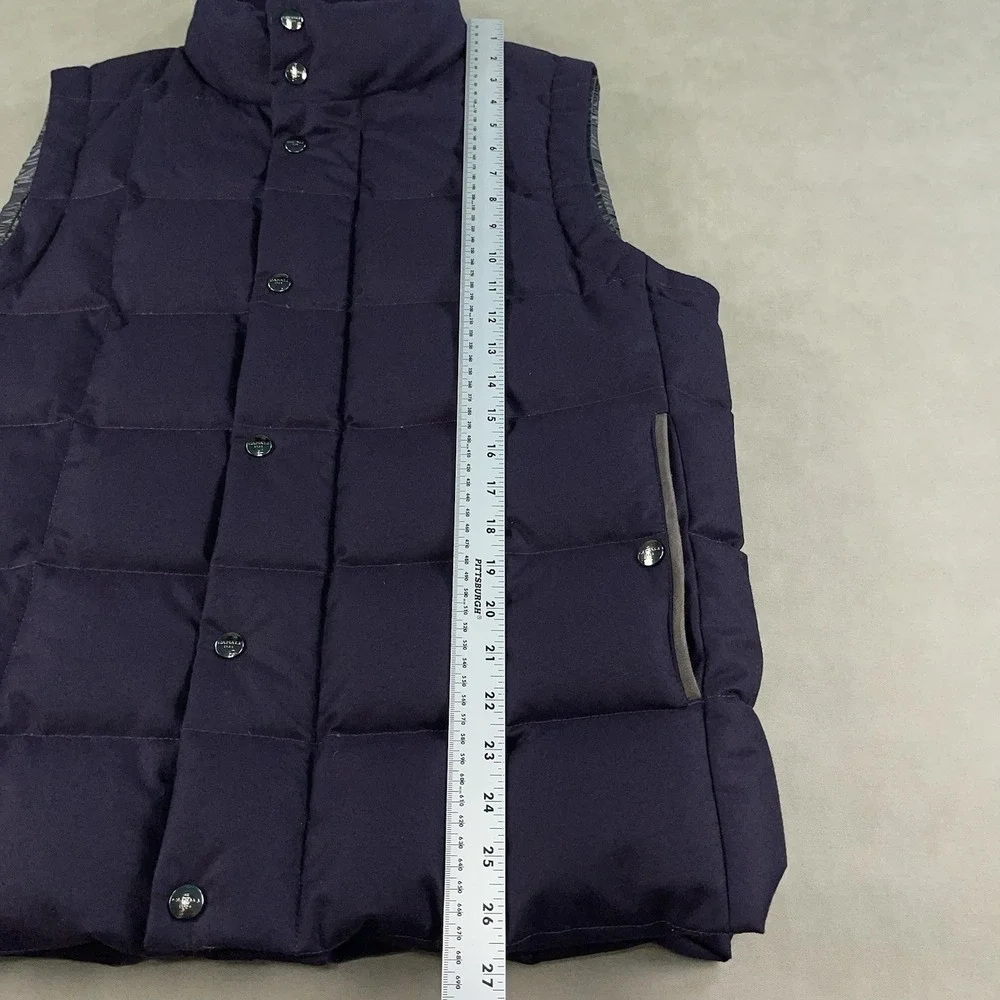 Men's Luxury Canali Wool Quilted Vest Rain Protection Goose Down Padded Size 54